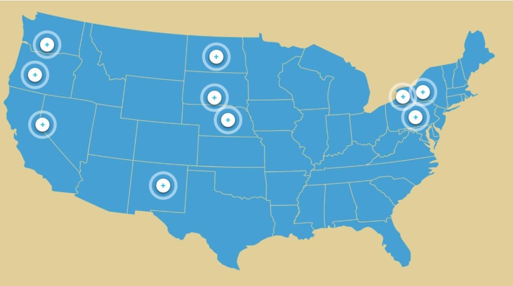 Interactive map used in module.